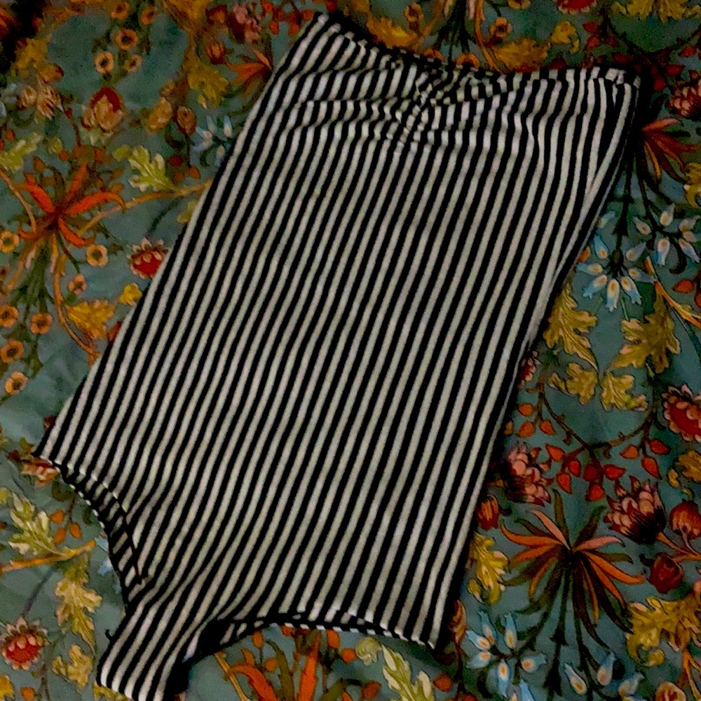 American Apparel striped black and white strapless bodysuit